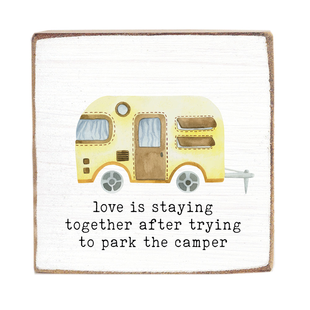 Love Is Staying Together Camper Square Block