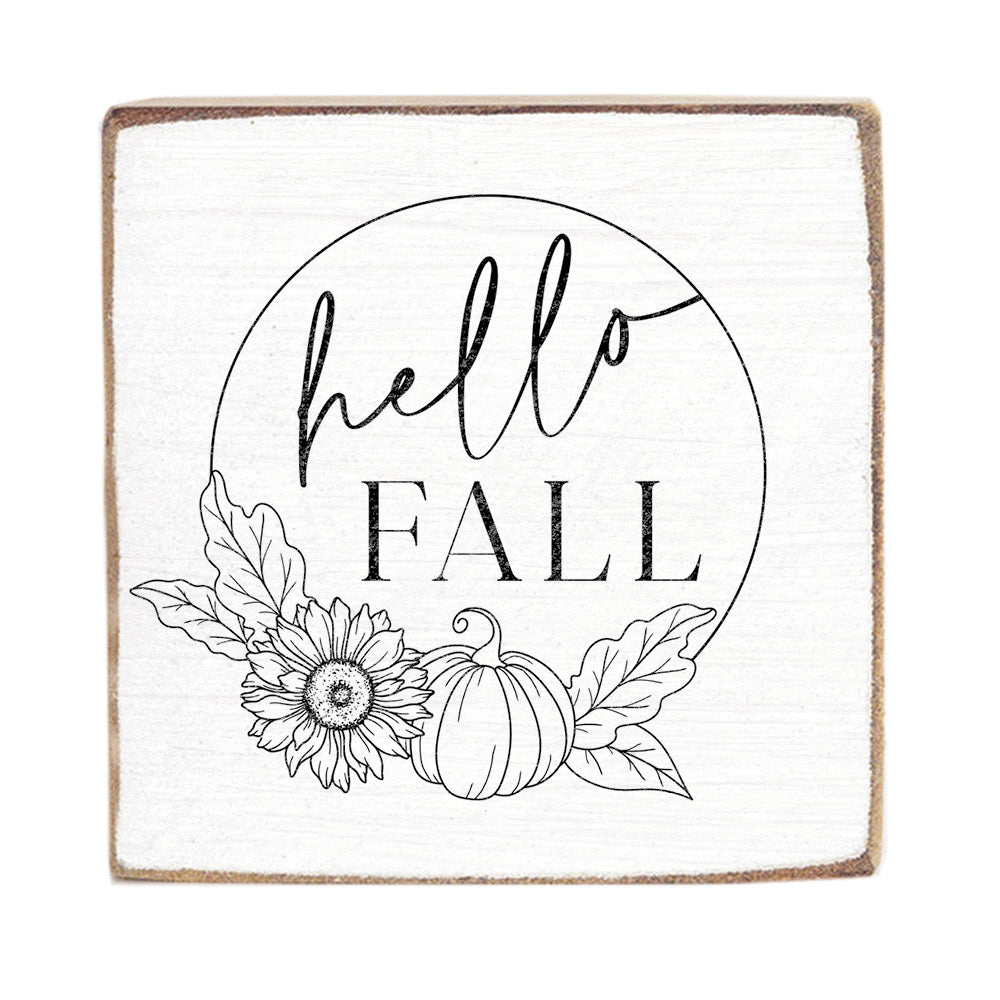 Hello Fall Square Block