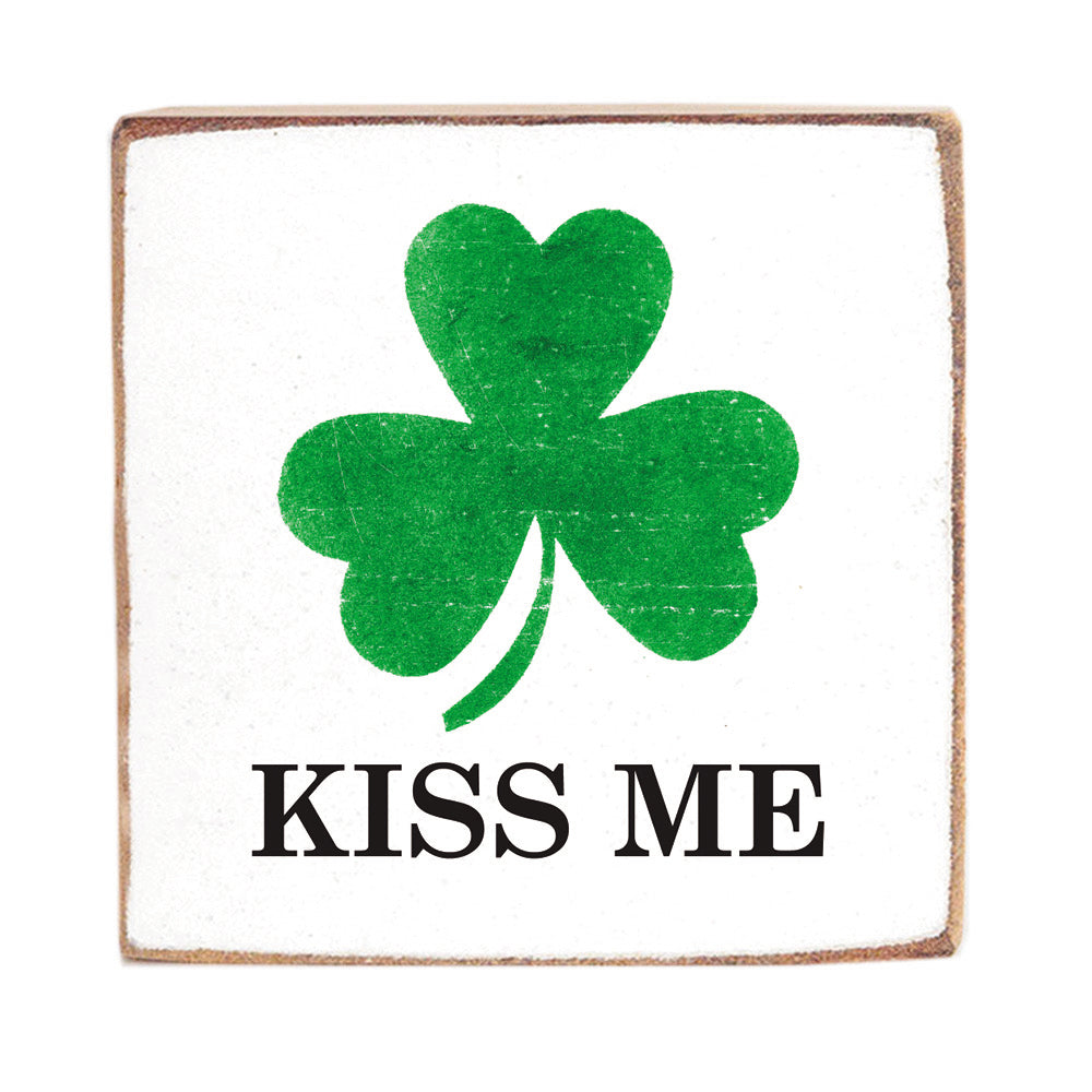 Shamrock Your Word Rustic Block