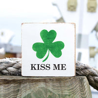 Shamrock Your Word Rustic Block