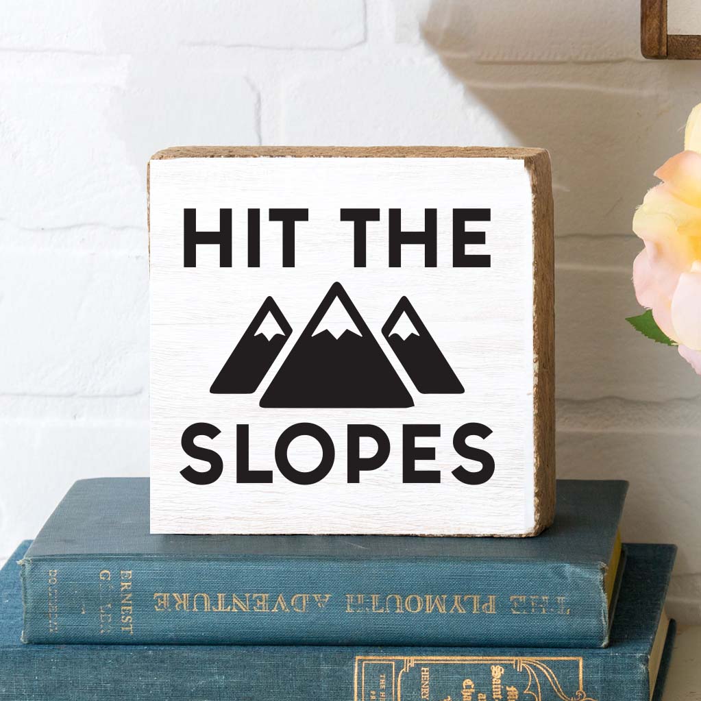 Hit The Slopes Square Block Sign