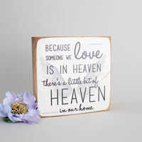 Heaven In Our Home Block Sign