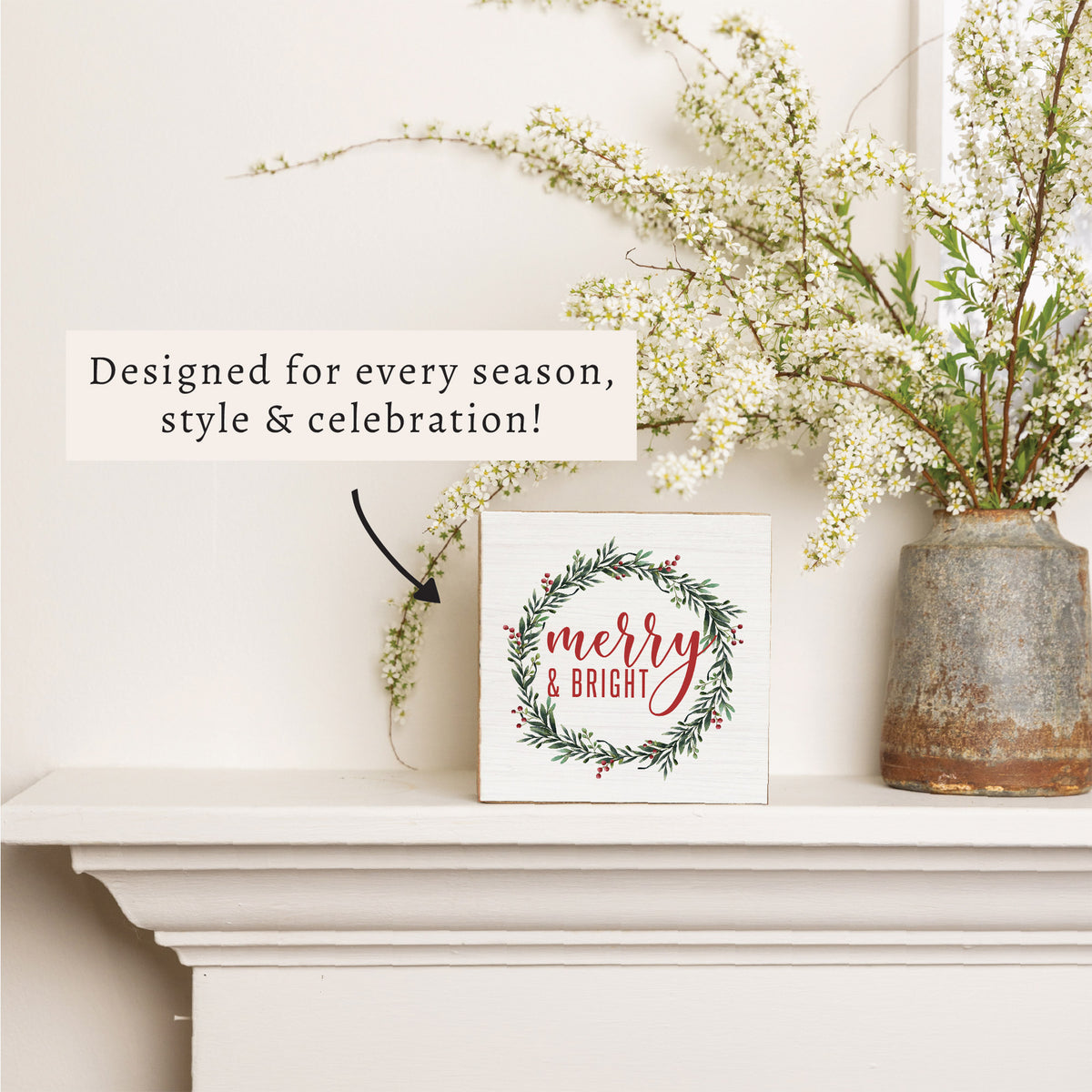 Merry And Bright Block Sign