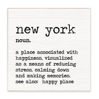 New York Definition Block Sign