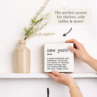 New York Definition Block Sign