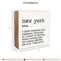 New York Definition Block Sign