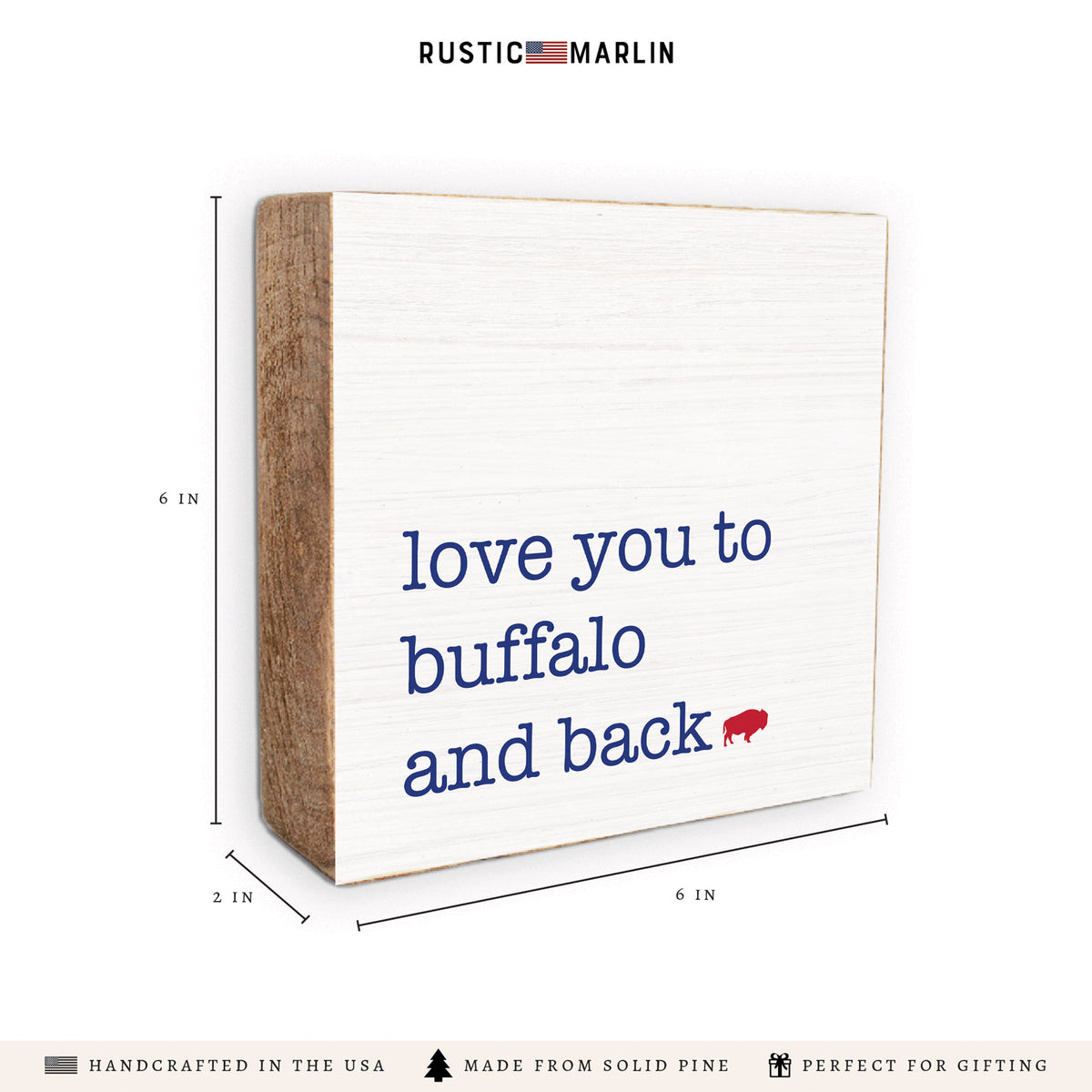 Love You To Buffalo Block Sign