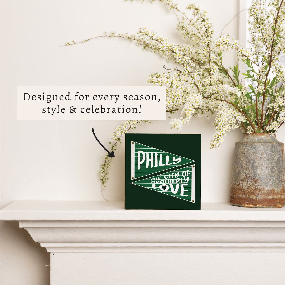 Philly Brotherly Love Banner Block Sign