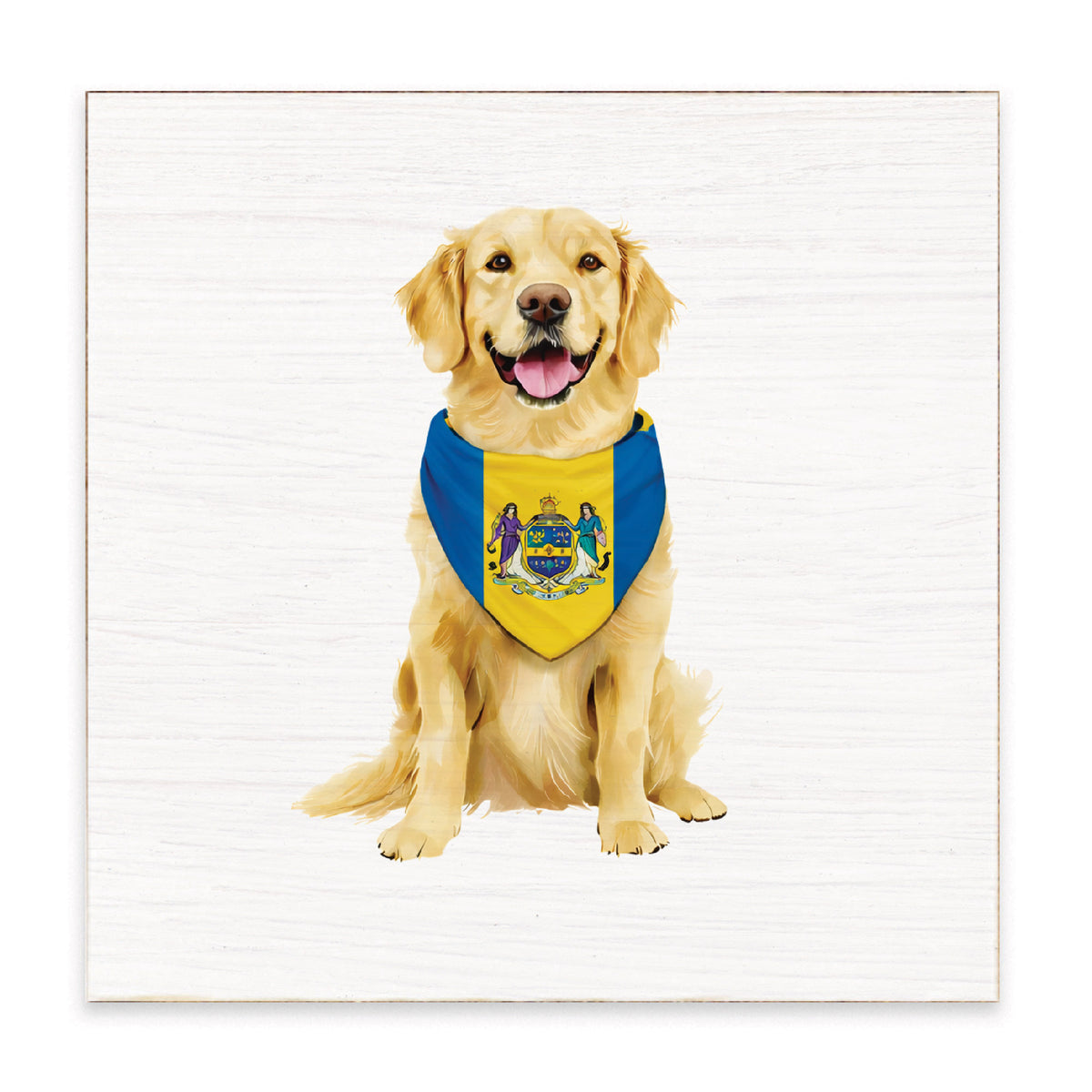 Philly State Flag Dog Block Sign