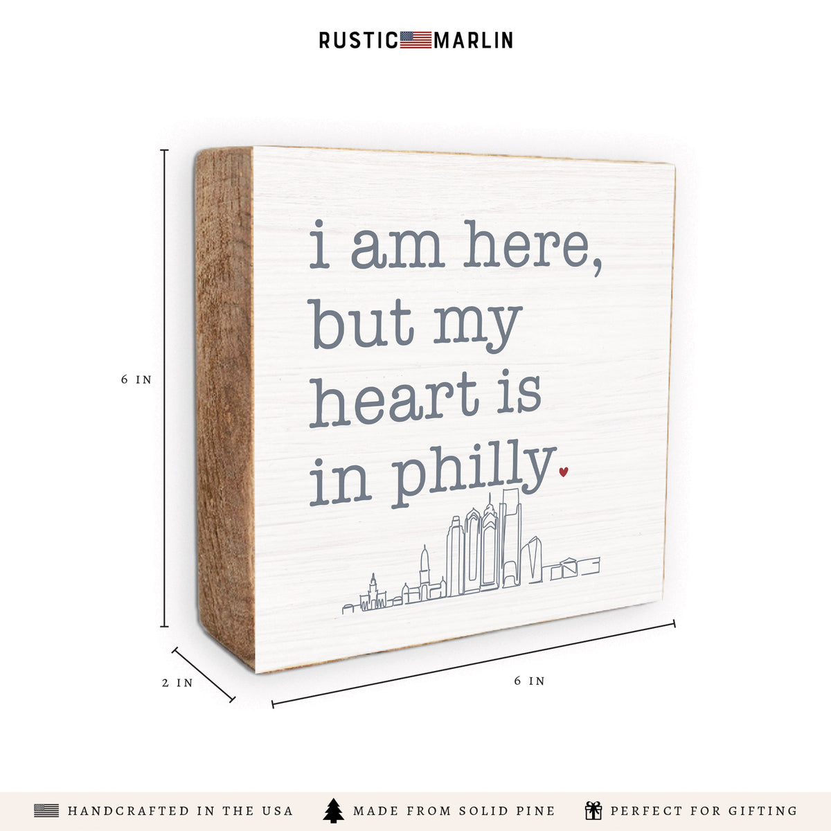 My Heart Is In Philly Block Sign