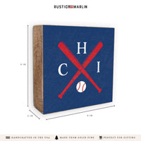 Chi Cubs Baseball Bats Block Sign
