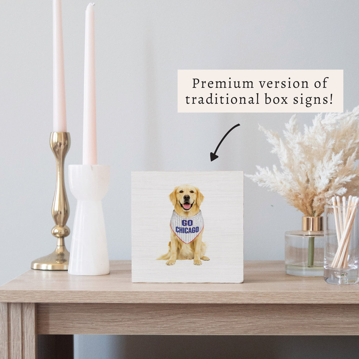 Chi Cubs Dog Block Sign