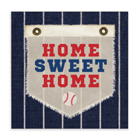 Baseball Home Sweet Stripes Block Sign