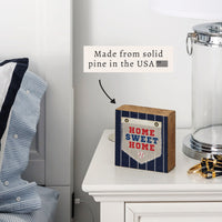 Baseball Home Sweet Stripes Block Sign