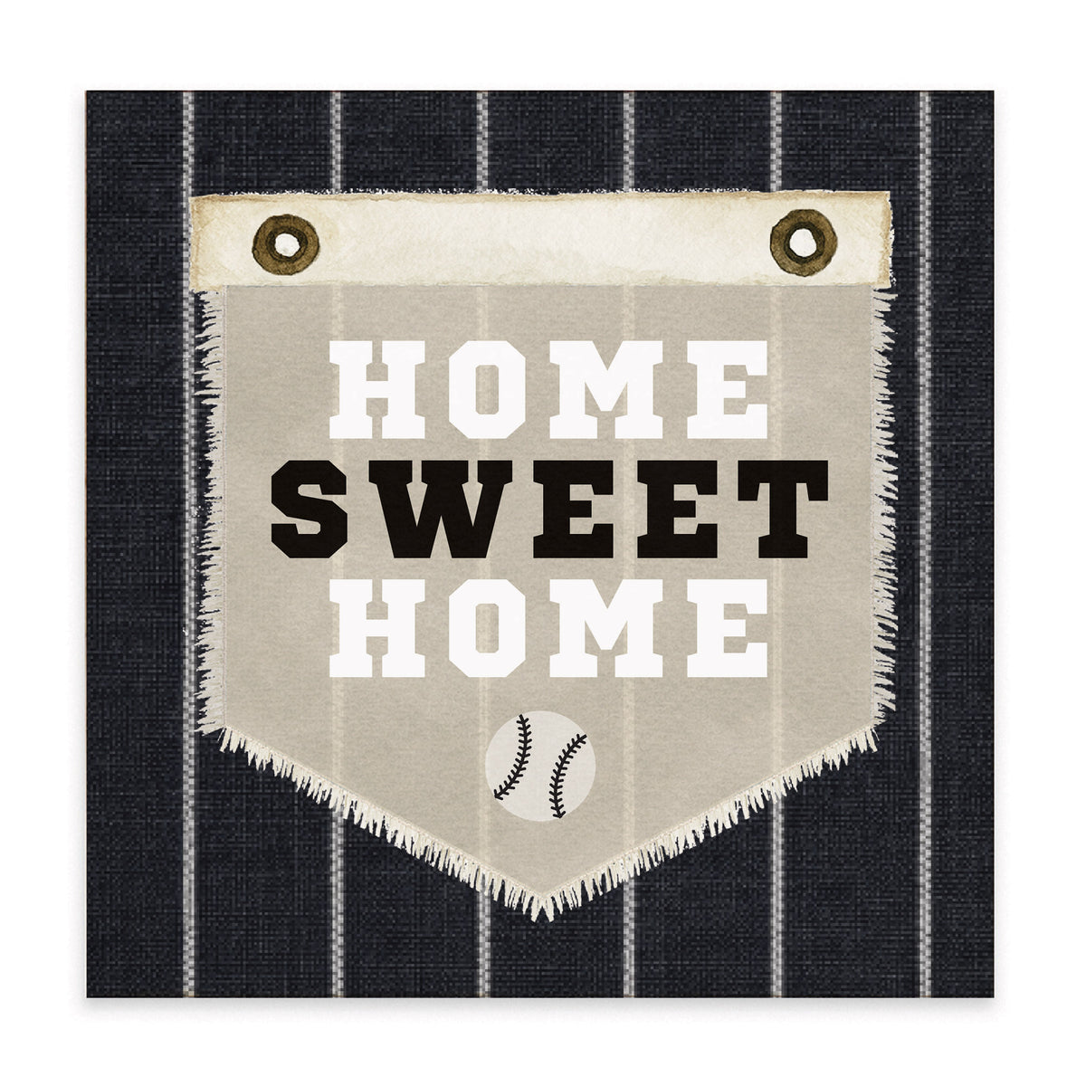 Baseball Sox Home Sweet Stripes Block Sign