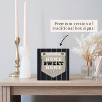 Baseball Sox Home Sweet Stripes Block Sign