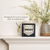 Baseball Sox Home Sweet Stripes Block Sign