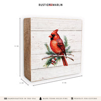 Cardinal Holiday Block Sign