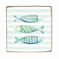 Coastal Fish Trio Block Sign