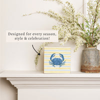 Blue Crab Stripe Block Sign