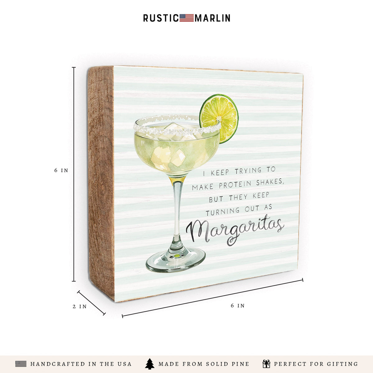 Protein Shake Margarita Block Sign