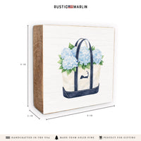 Hydrangea Cape Cod Tote Block Sign