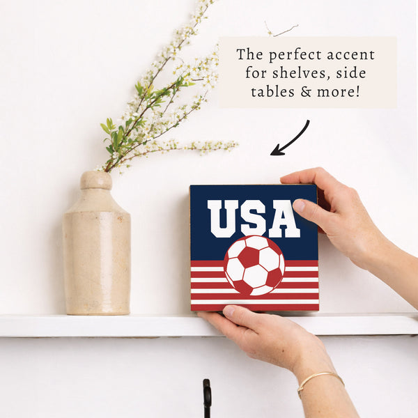 USA Soccer Ball Block Sign