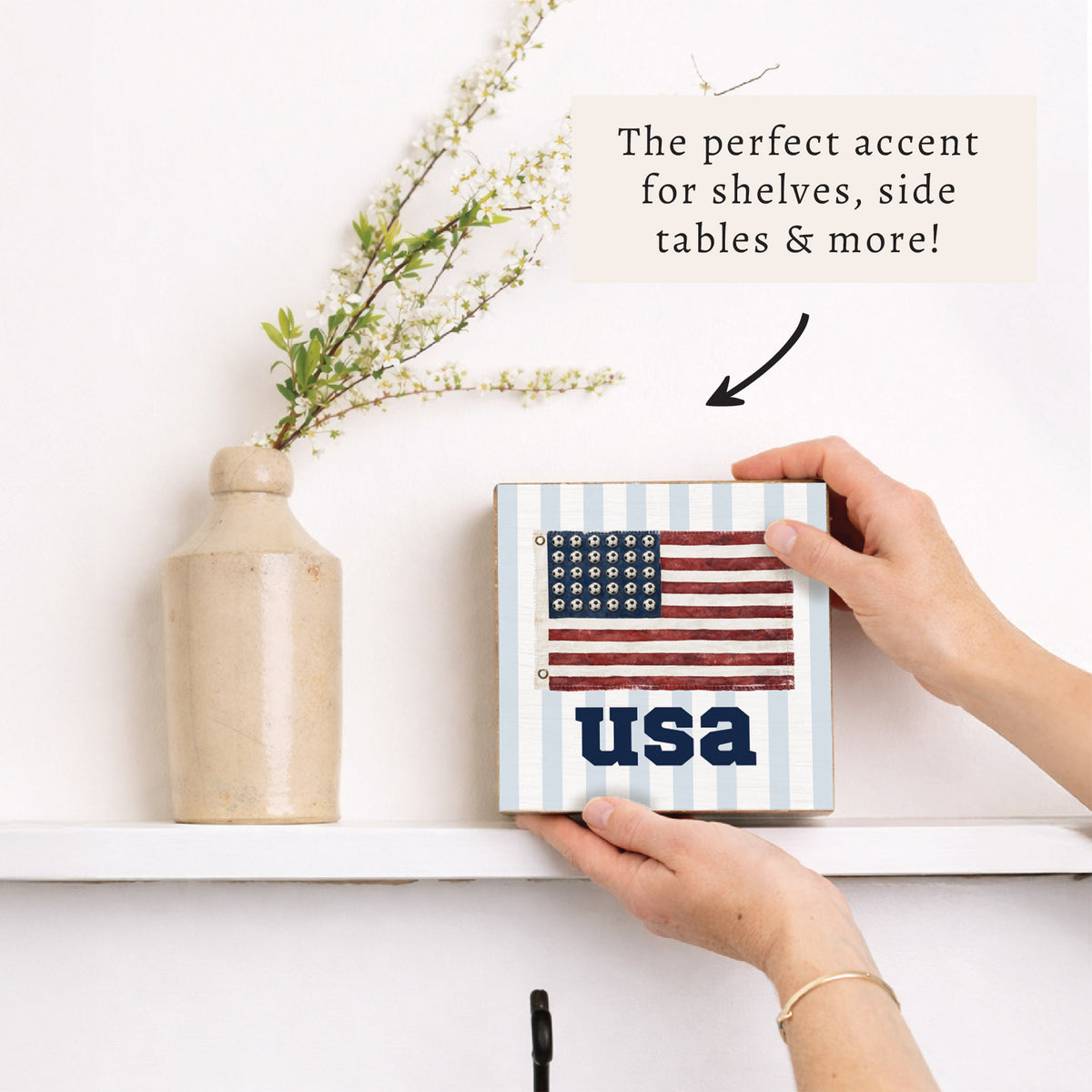 USA Flag Soccer Block Sign