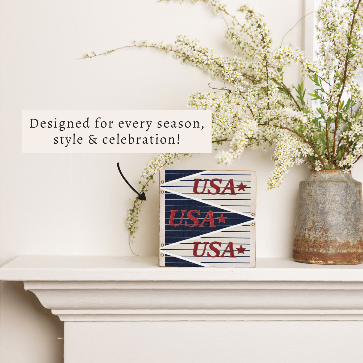 USA Penants Flag Block Sign