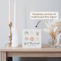 Las Vegas Just Married Icons Block Sign