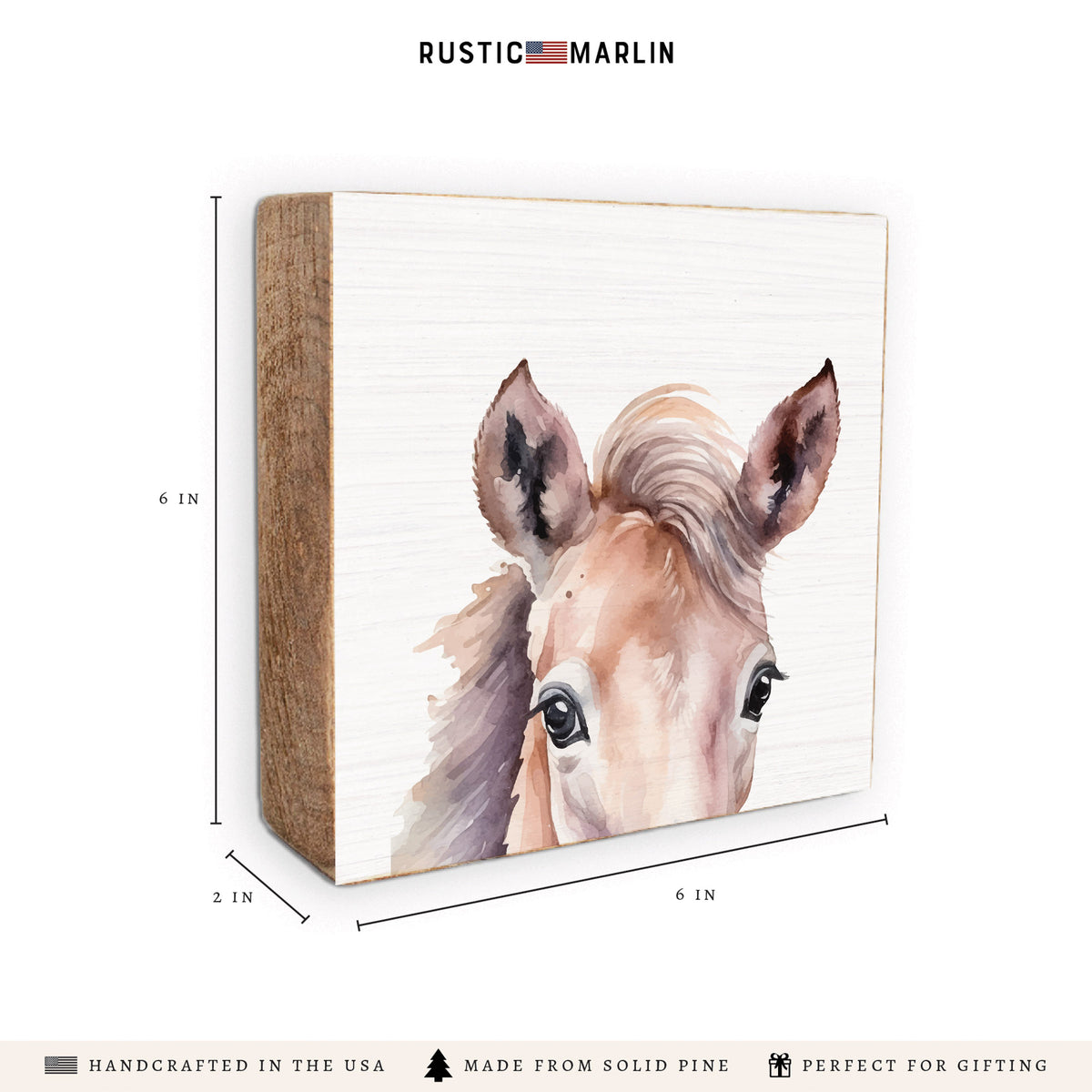 Watercolor Horse Block Sign