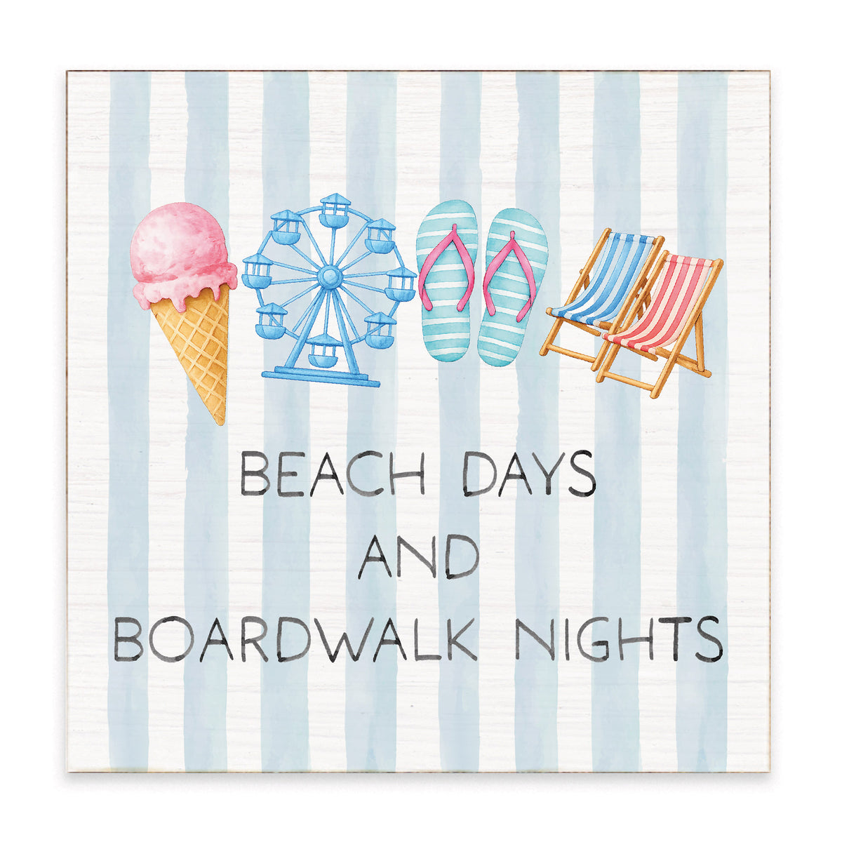 Beach Days And Boardwalk Nights  Block Sign