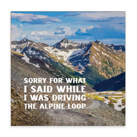 *Sorry For What Said When Driving Alpine Loop Block Sign