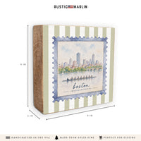 Boston Rowing Stamp Block Sign