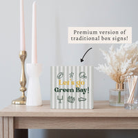 Let’s Go Green Bay Icons Block Sign
