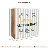 Let’s Go Green Bay Icons Block Sign