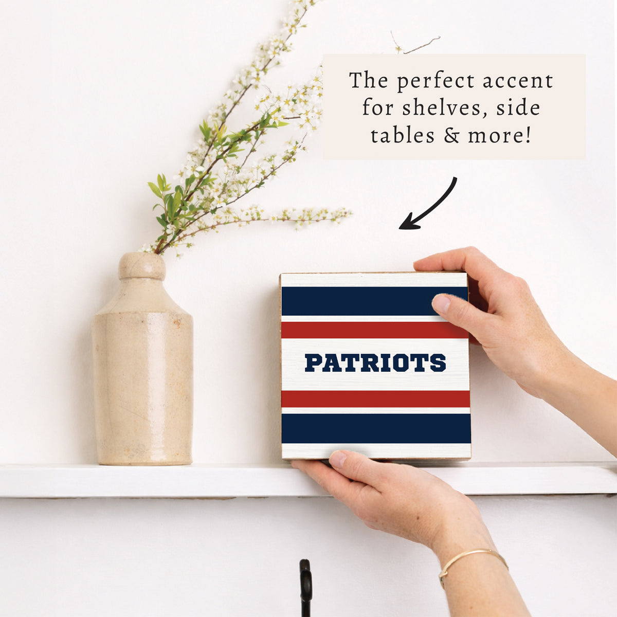 Patriots Stripes Block Sign