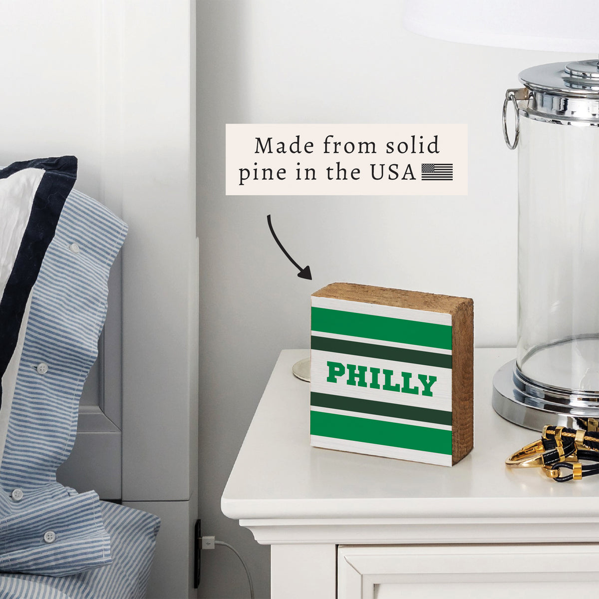 Philly Stripes Stripes Block Sign