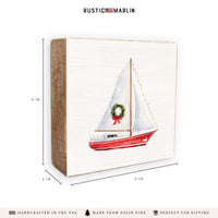 Nantucket Sailboat Wreath Block Sign