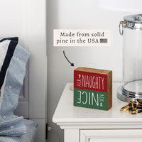 Ack Naughty Nice Block Sign