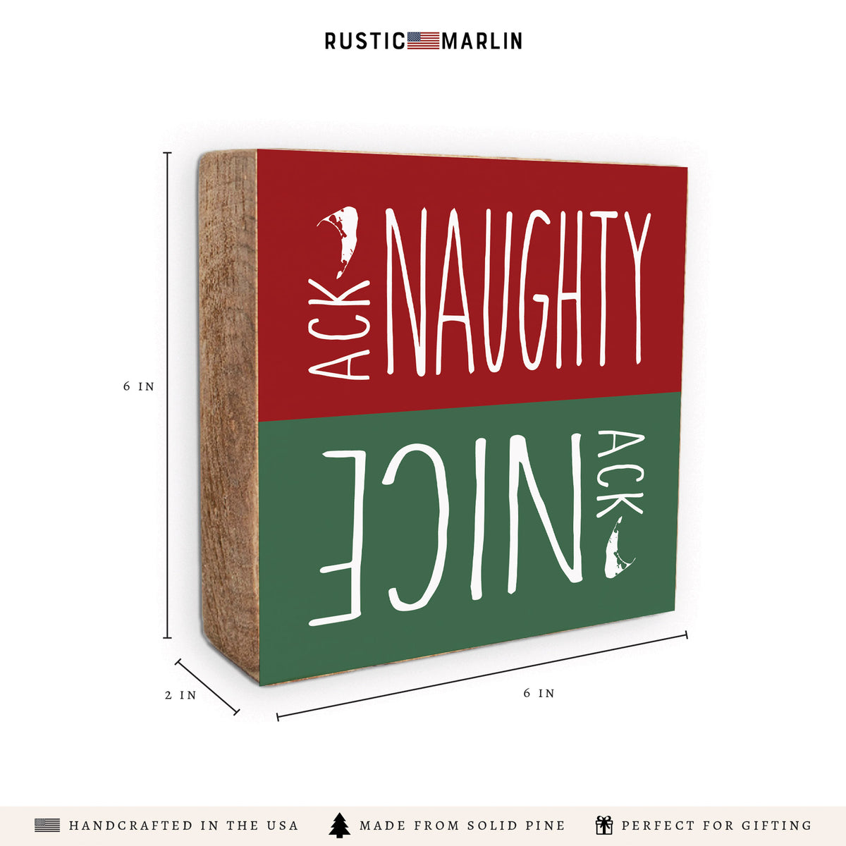 Ack Naughty Nice Block Sign