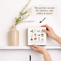 Nantucket Holiday Icons Block Sign
