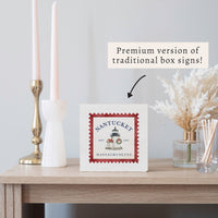 Holiday Brant Point Lighthouse Stamp Block Sign