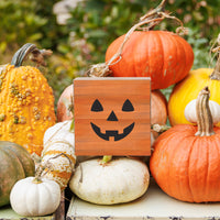 Jack-O-Lantern Decorative Wooden Block