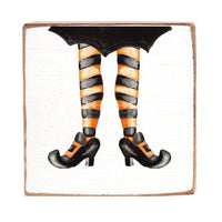 Witch's Stockings Block Sign