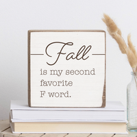 Fall F Word Decorative Wooden Block