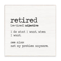 Retired Definition Block Sign