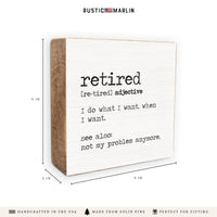 Retired Definition Block Sign