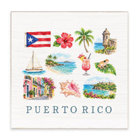 Puerto Rico Icons Block Sign
