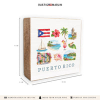 Puerto Rico Icons Block Sign